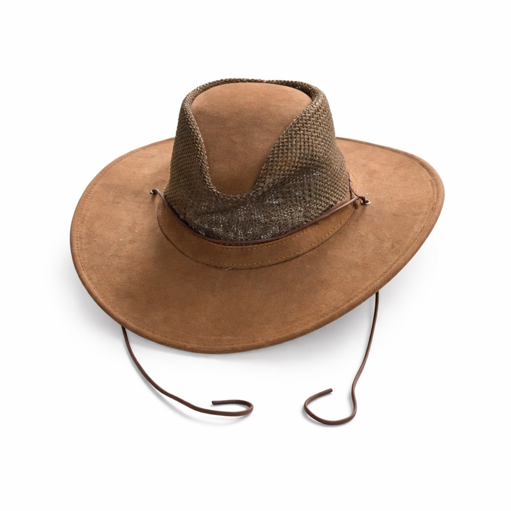 Minnetonka Air Flow Genuine Leather Safari Hat Brown Medium